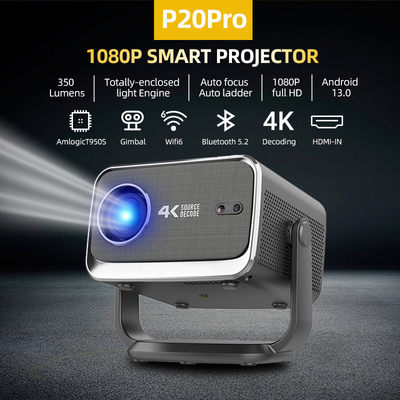 FLYIN P20 Pro 4K 350Lms 1080P Proyector Full HD Lente de enfoque automático lámpara LCD Android 13 Airplay Uso de cine en casa portátil
