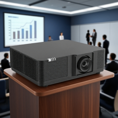 Flyin 5500 lumen Proyector láser DLP WUXGA de alta resolución 4K Presentación 3D activa 0.8 DMD Chip para imágenes precisas Manual cambio de foco de la lente para una experiencia de proyección flexible