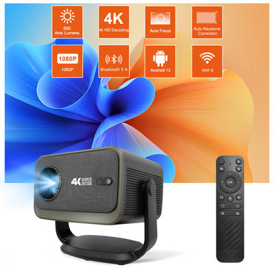 2026 Flyin P20 Plus Proyector inteligente Android 13 500 ANSI Lumens Soporte 4K 2GB + 16GB WiFi6 LED Teatro en casa LCD